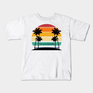 "You are in Barbados" a Neville Goddard inspired sticker Kids T-Shirt